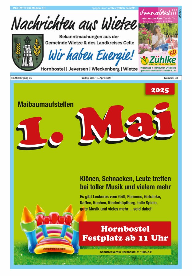 Nachrichten aus Wietze Titelblatt 08/2025