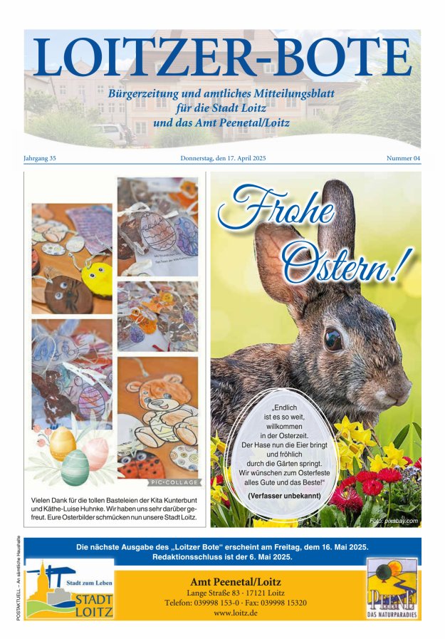 Loitzer Bote Titelblatt 04/2025