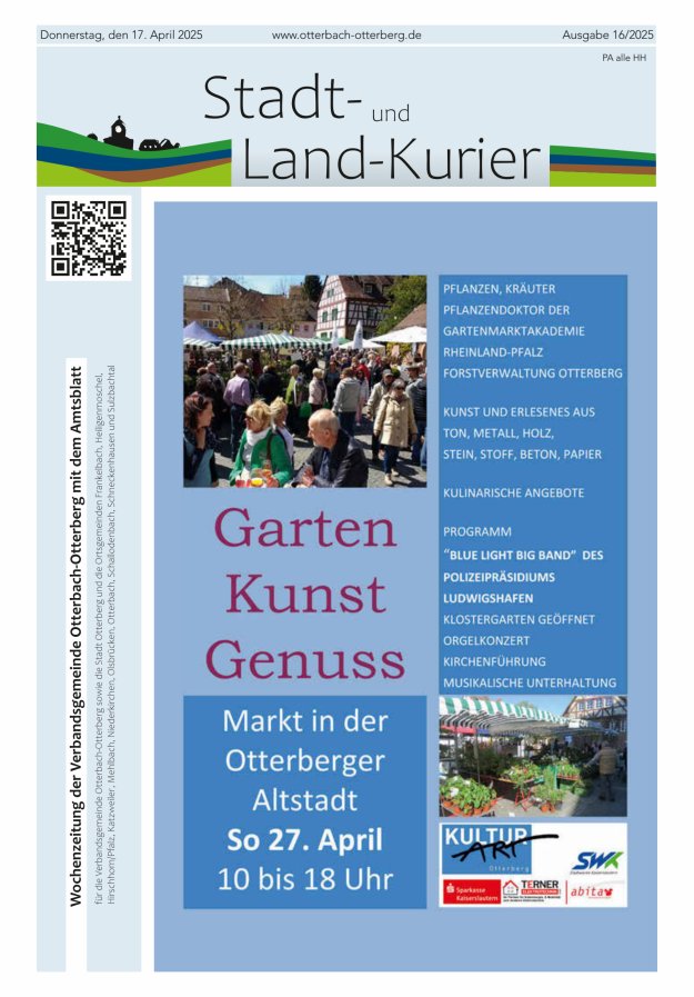 Stadt- und Land-Kurier Otterbach-Otterberg Titelblatt 16/2025