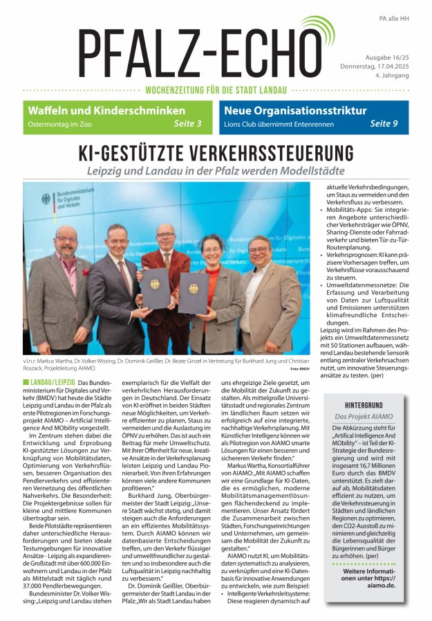Pfalz-Echo Titelblatt 16/2025