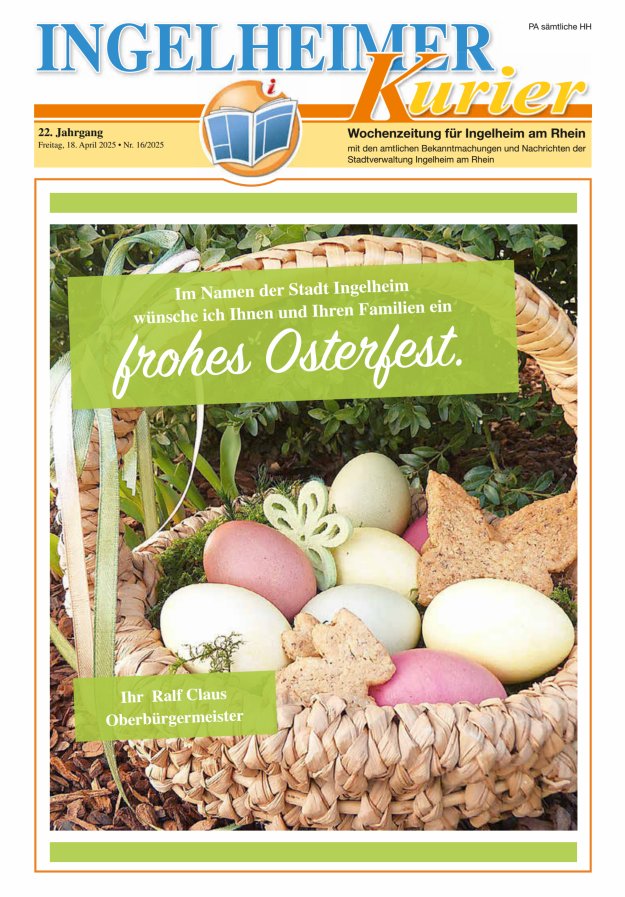 Ingelheimer Kurier Titelblatt 16/2025