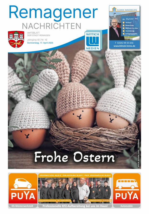 Remagener Nachrichten Titelblatt 16/2025