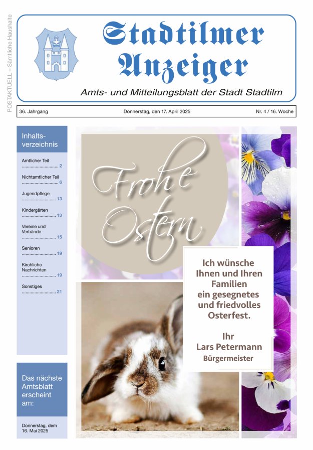 Stadtilmer Anzeiger Titelblatt 04/2025