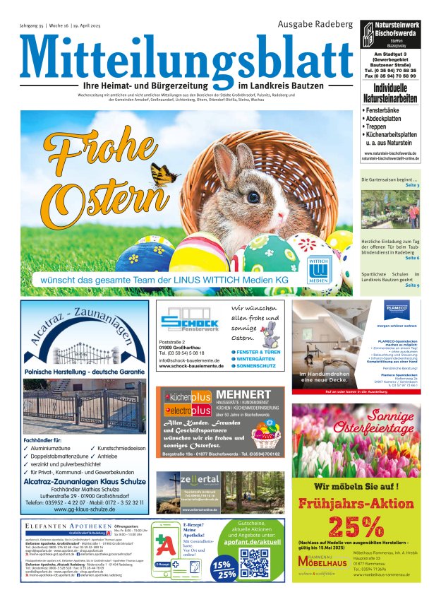 Mitteilungsblatt LK Bautzen Ausgabe Radeberg Titelblatt 08/2025