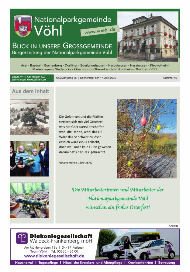 Blick in unsere Grossgemeinde Titelblatt 16/2025
