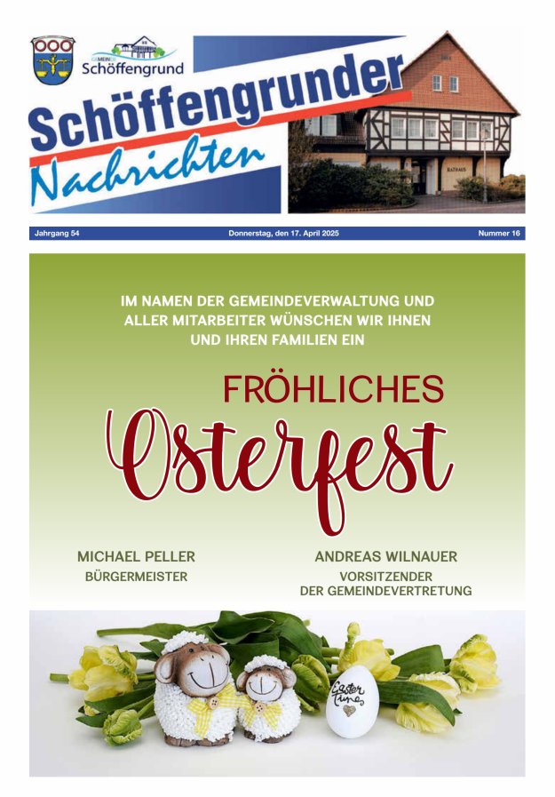 Schöffengrunder Nachrichten Titelblatt 16/2025