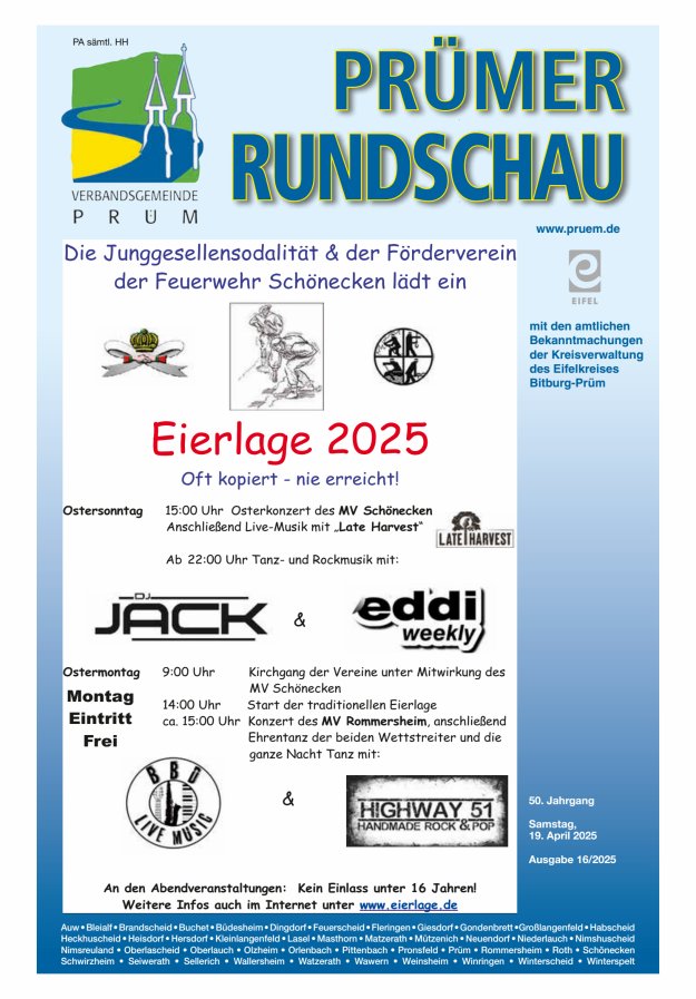 Prümer Rundschau Titelblatt 16/2025