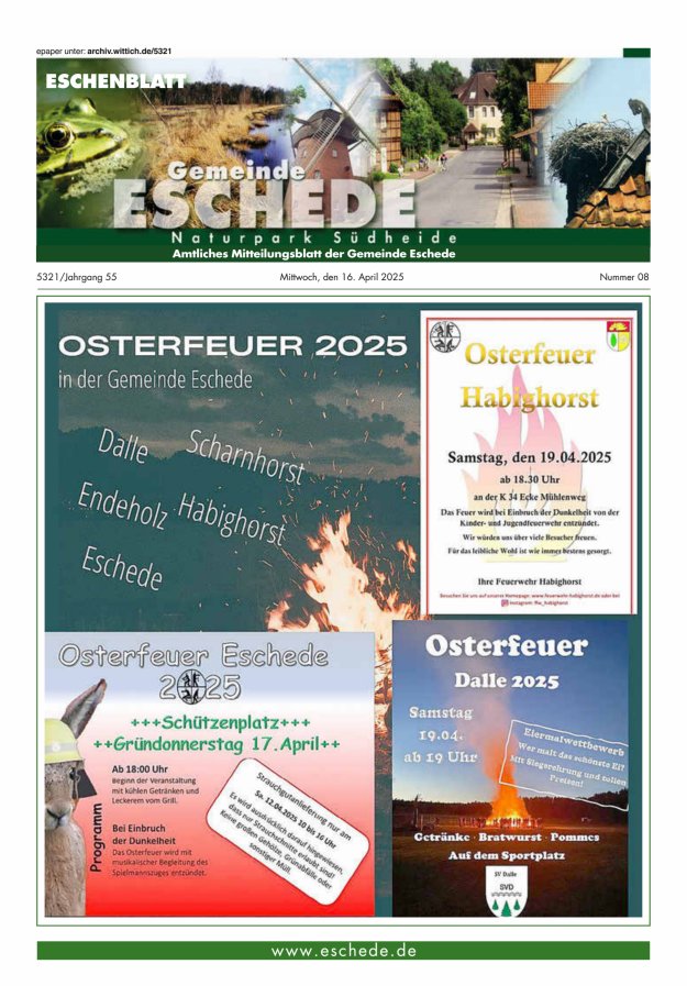 Eschenblatt Titelblatt 08/2025