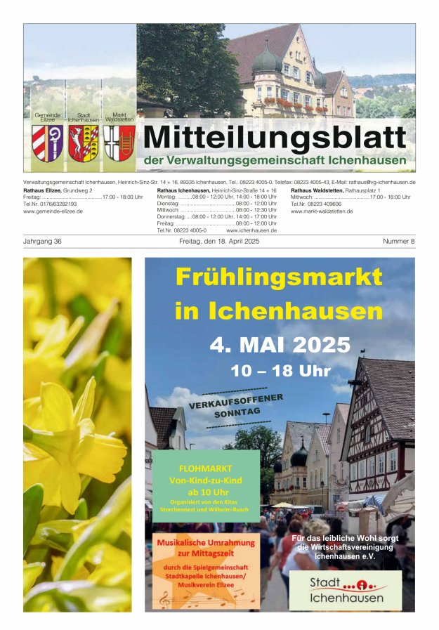 Mitteilungsblatt der Verwaltungsgemeinschaft Ichenhausen Titelblatt 08/2025