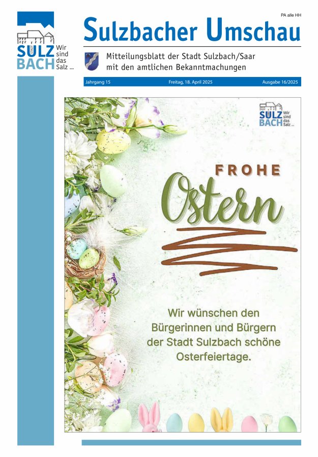 Sulzbacher Umschau Titelblatt 16/2025
