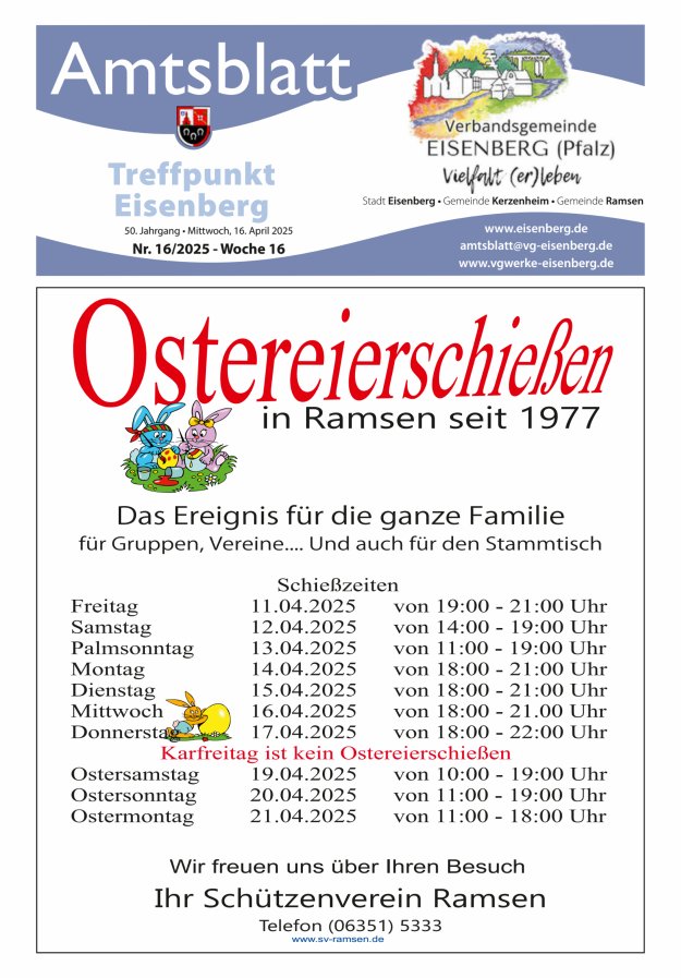 Treffpunkt Eisenberg Titelblatt 16/2025