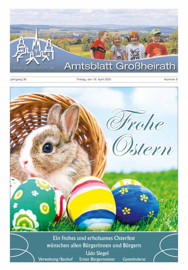 Amtsblatt Großheirath Titelblatt 08/2025