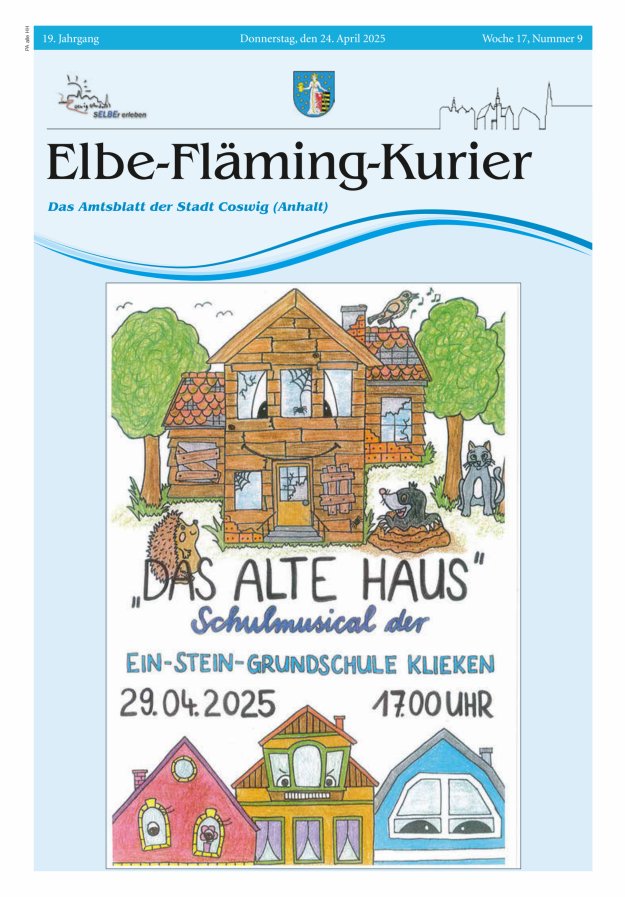 Elbe-Fläming-Kurier Das Amtsblatt der Stadt Coswig (Anhalt) Titelblatt 09/2025