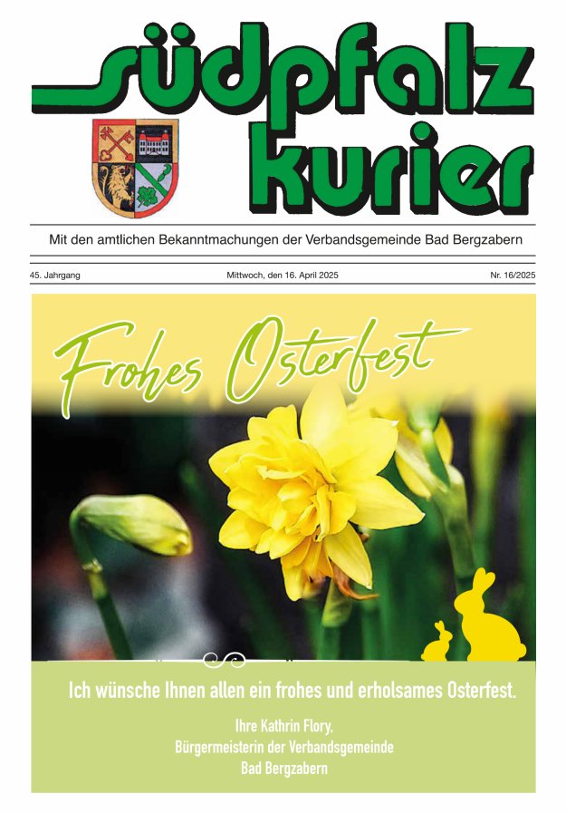 Südpfalz Kurier - VG Bad Bergzabern Titelblatt 16/2025