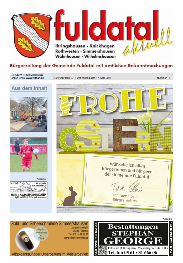 Fuldatal aktuell Titelblatt 16/2025