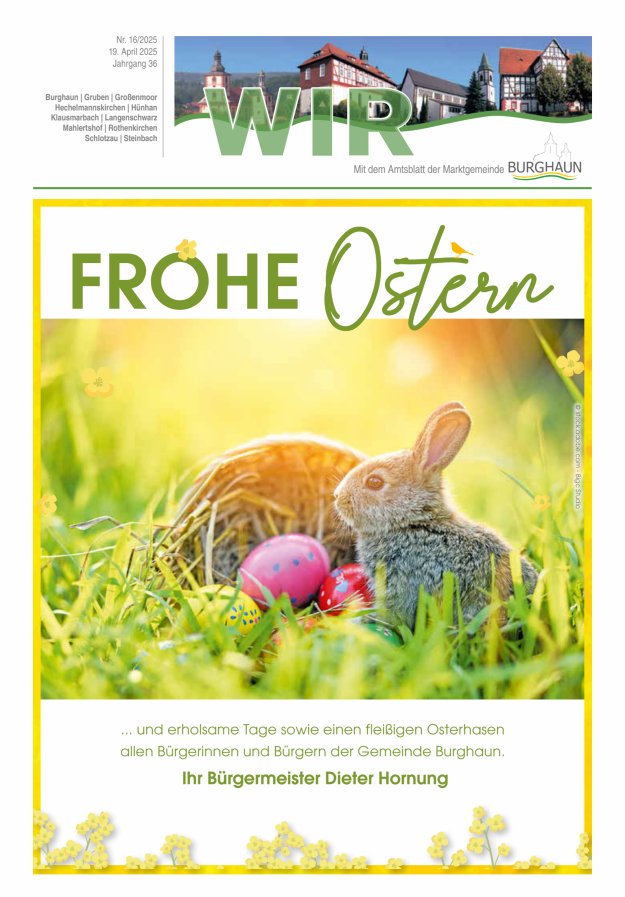 WIR - mit Amtsblatt der Marktgemeinde Burghaun Titelblatt 16/2025