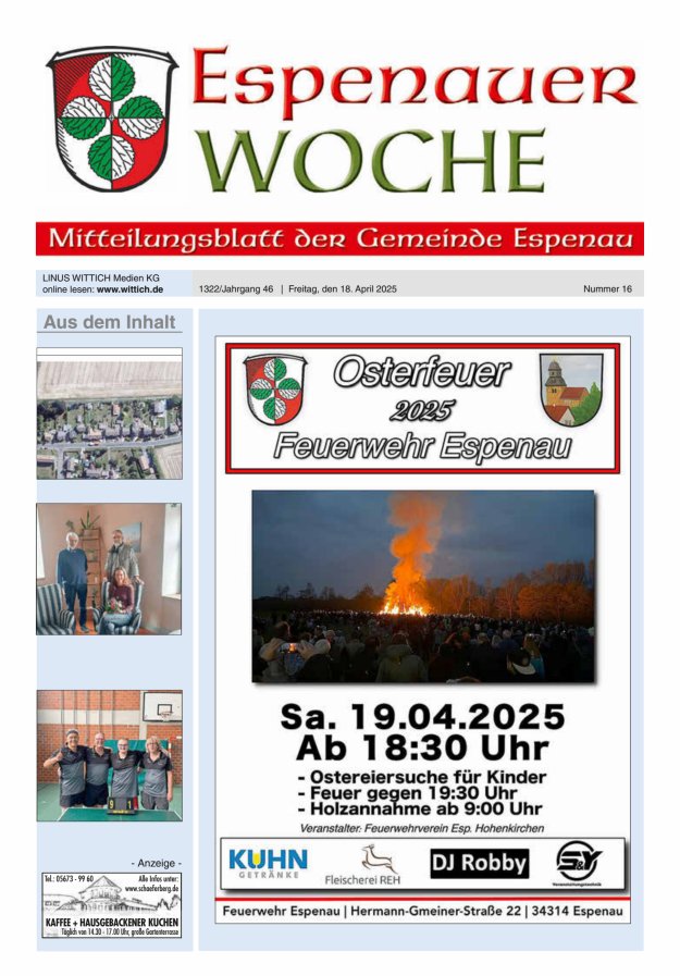 Espenauer Woche Titelblatt 16/2025