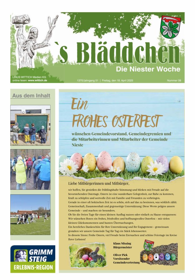 Niester Woche Titelblatt 08/2025