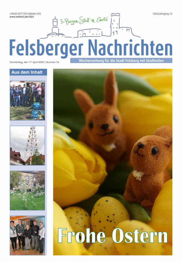 Felsberger Nachrichten Titelblatt 16/2025