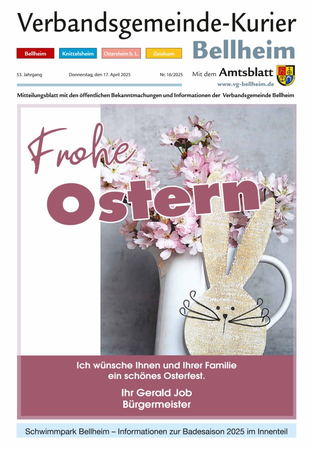 Verbandsgemeinde-Kurier Bellheim Titelblatt 16/2025