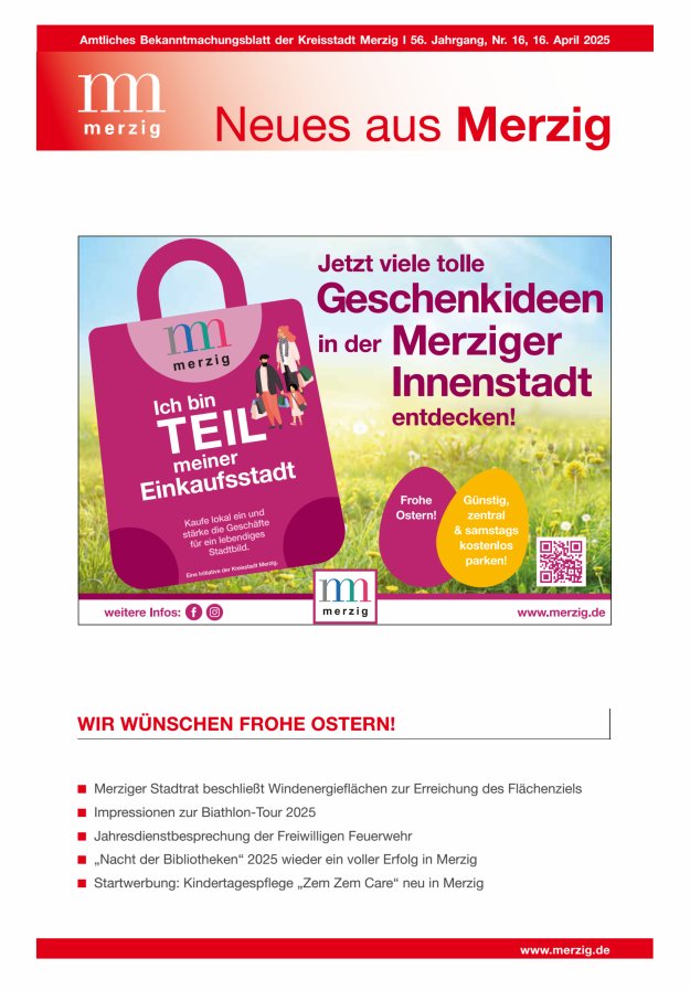 Neues aus Merzig Titelblatt 16/2025