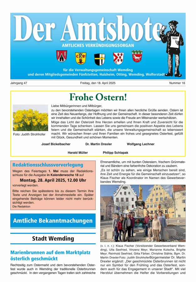 Der Amtsbote - Wemding Verwaltungsgemeinschaft Titelblatt 16/2025