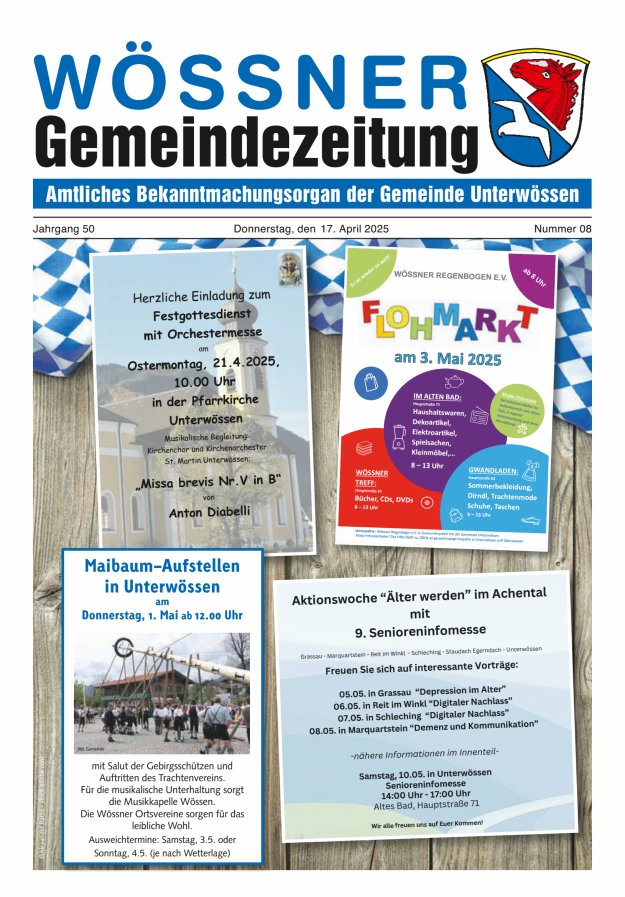 Wössner Gemeindezeitung Amtliches Bekanntmachungsorgan der Gemeinde Unterwössen Titelblatt 08/2025
