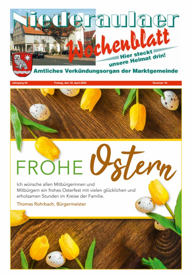 Niederaulaer Wochenblatt Titelblatt 16/2025