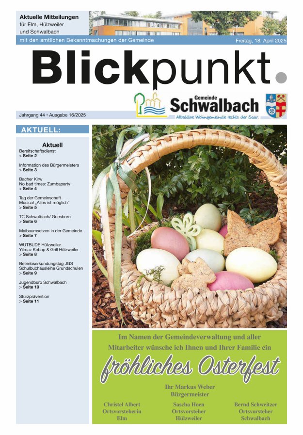 Blickpunkt Schwalbach Titelblatt 16/2025