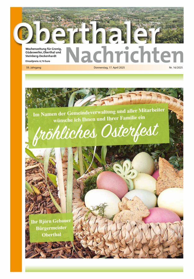 Oberthaler Nachrichten Titelblatt 16/2025