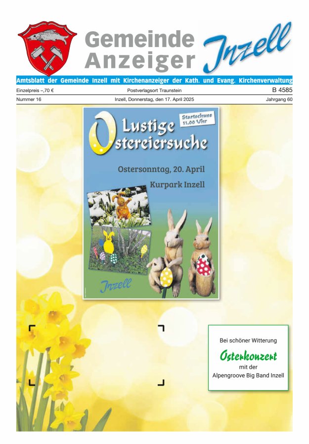 Gemeindeanzeiger Inzell Titelblatt 16/2025