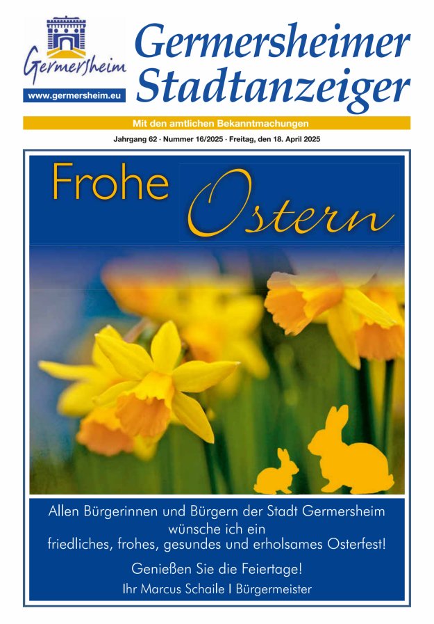 Germersheimer Stadtanzeiger Titelblatt 16/2025