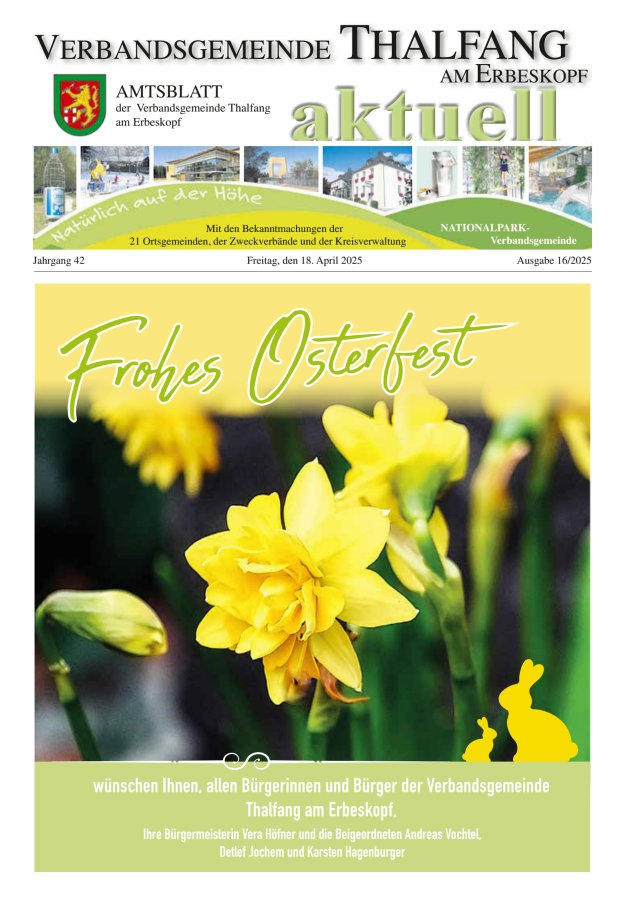 Thalfang aktuell - Amtsblatt VG Thalfang Titelblatt 16/2025
