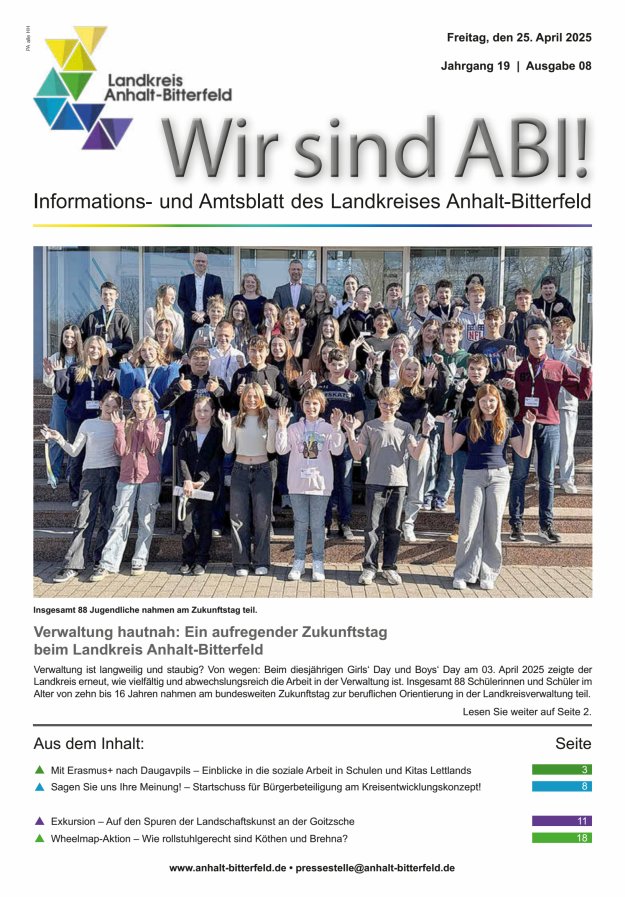 Informations- und Amtsblatt des LK Anhalt-Bitterfeld Titelblatt 08/2025