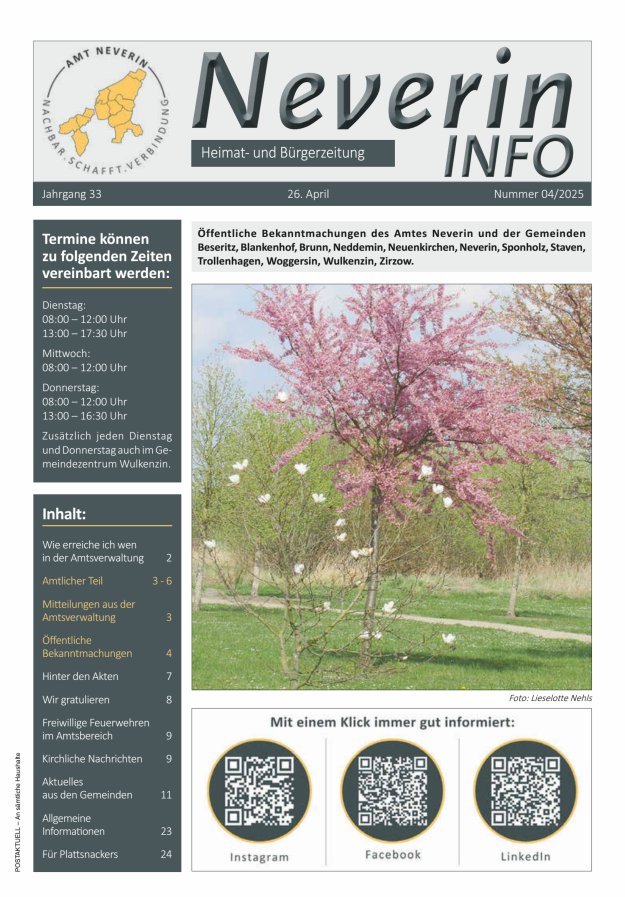 Neverin INFO Titelblatt 04/2025