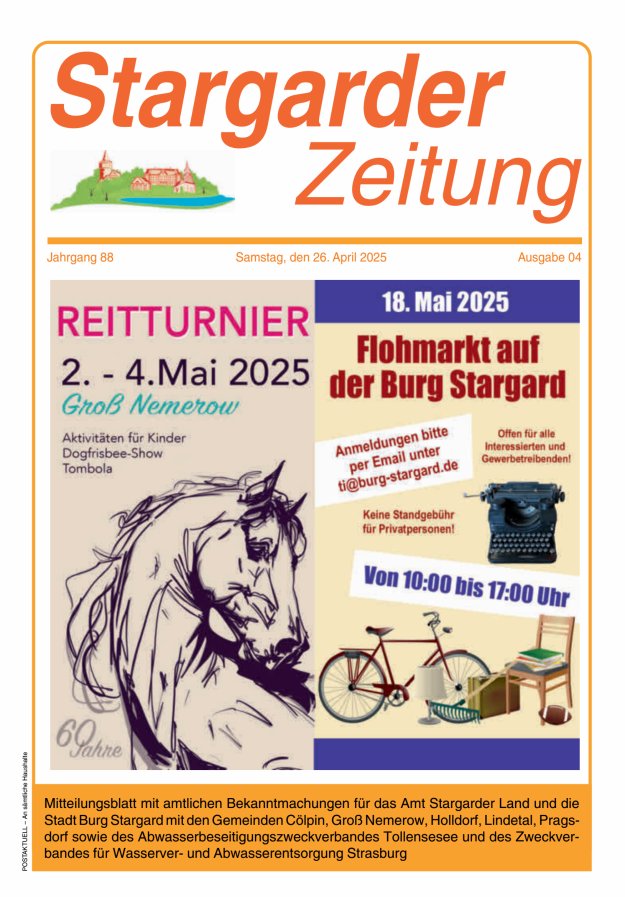Stargarder Zeitung Titelblatt 04/2025