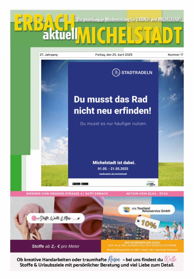 Erbach-Michelstadt aktuell Titelblatt 17/2025