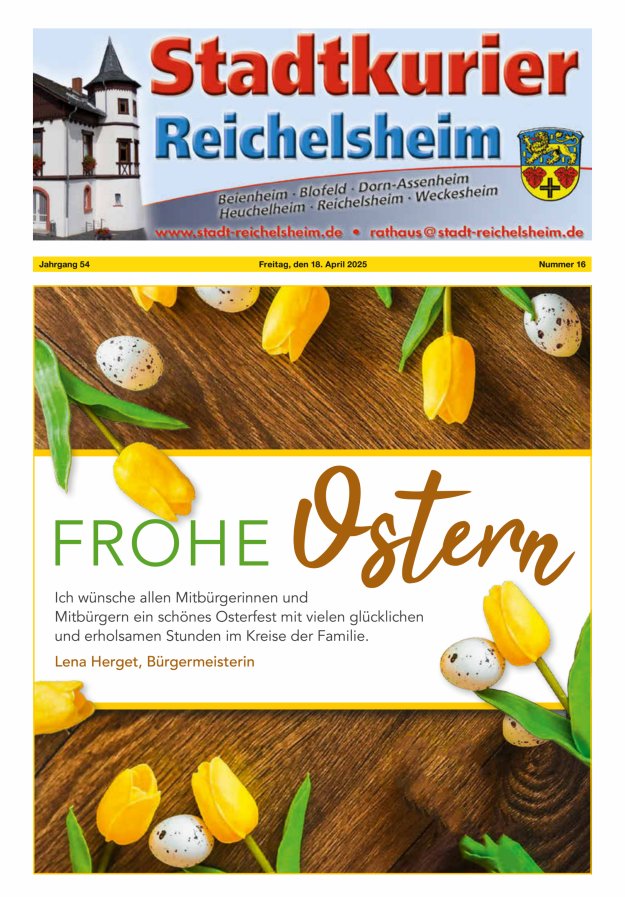 Stadtkurier Reichelsheim Titelblatt 16/2025