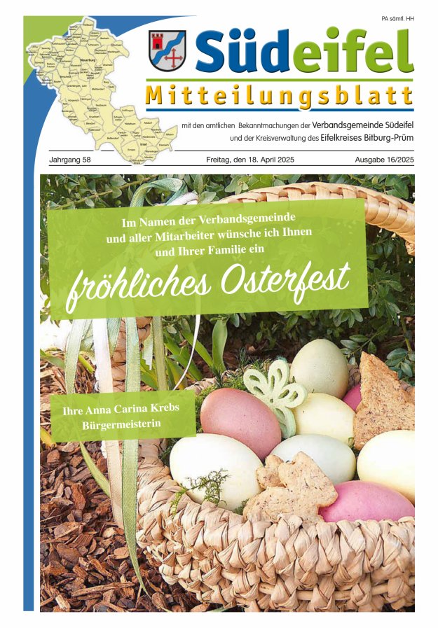Mitteilungsblatt Südeifel Titelblatt 16/2025