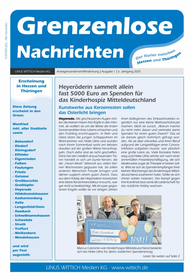 Grenzenlose Nachrichten Titelblatt 01/2025