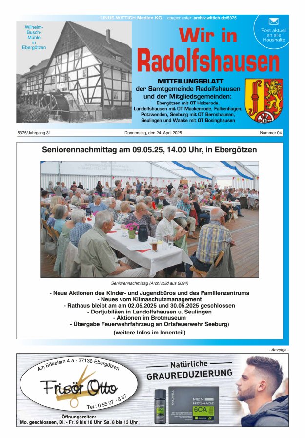 Wir in Radolfshausen Titelblatt 04/2025