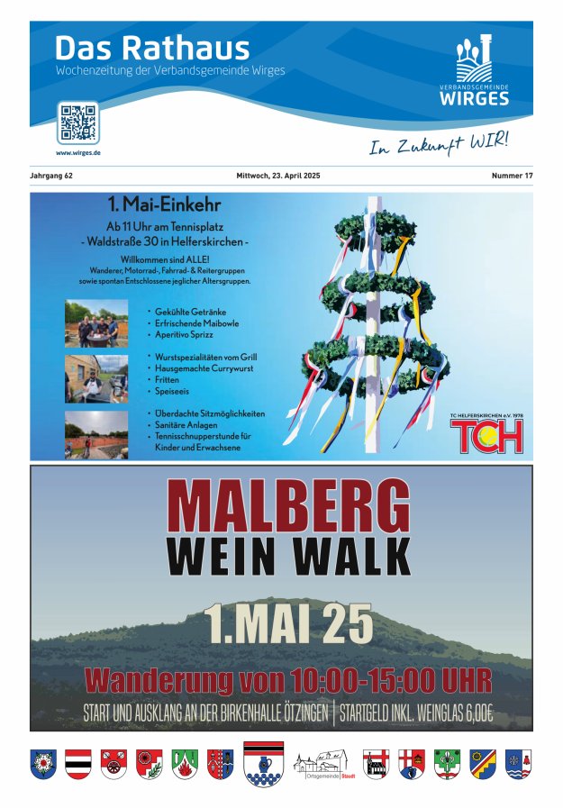 Das Rathaus - Informationen für die Bürger in der VG Wirges Titelblatt 17/2025