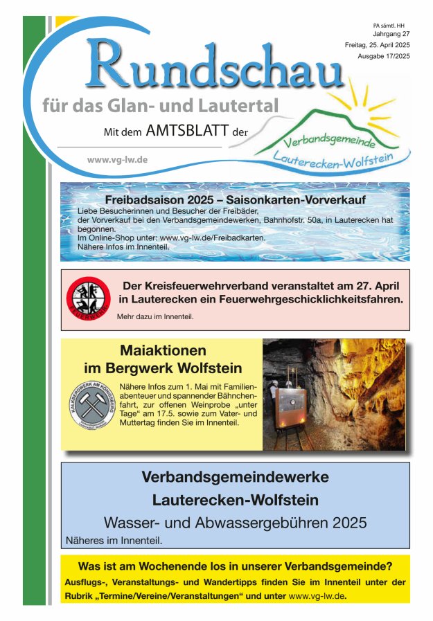 Rundschau für das Glan- und Lautertal Titelblatt 17/2025