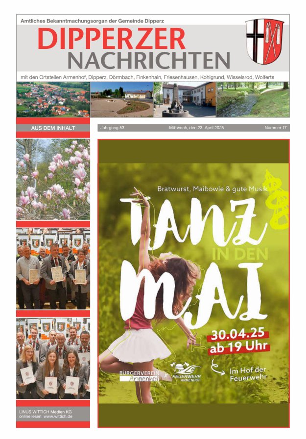 Dipperzer Nachrichten Titelblatt 17/2025