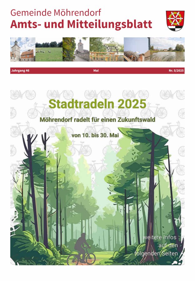 Amts- und Mitteilungsblatt Gemeinde Möhrendorf Titelblatt 05/2025