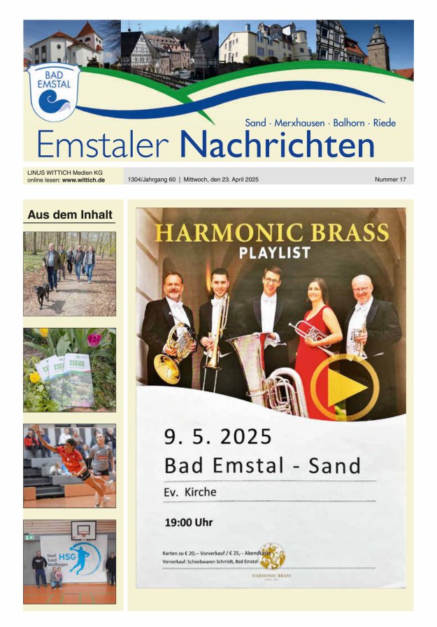 Emstaler Nachrichten Titelblatt 17/2025