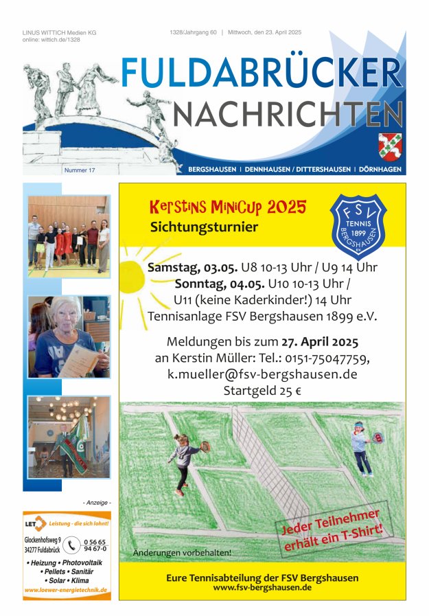 Fuldabrücker Nachrichten Titelblatt 17/2025