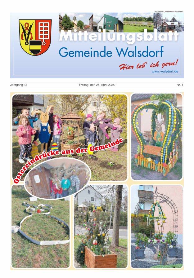 Mitteilungsblatt Gemeinde Walsdorf Titelblatt 04/2025