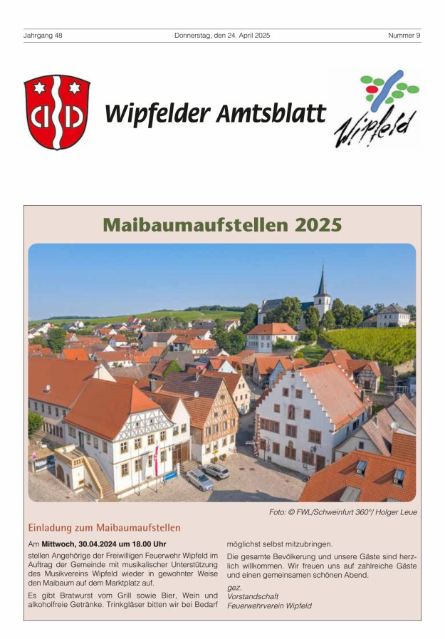 Wipfelder Amtsblatt Titelblatt 09/2025