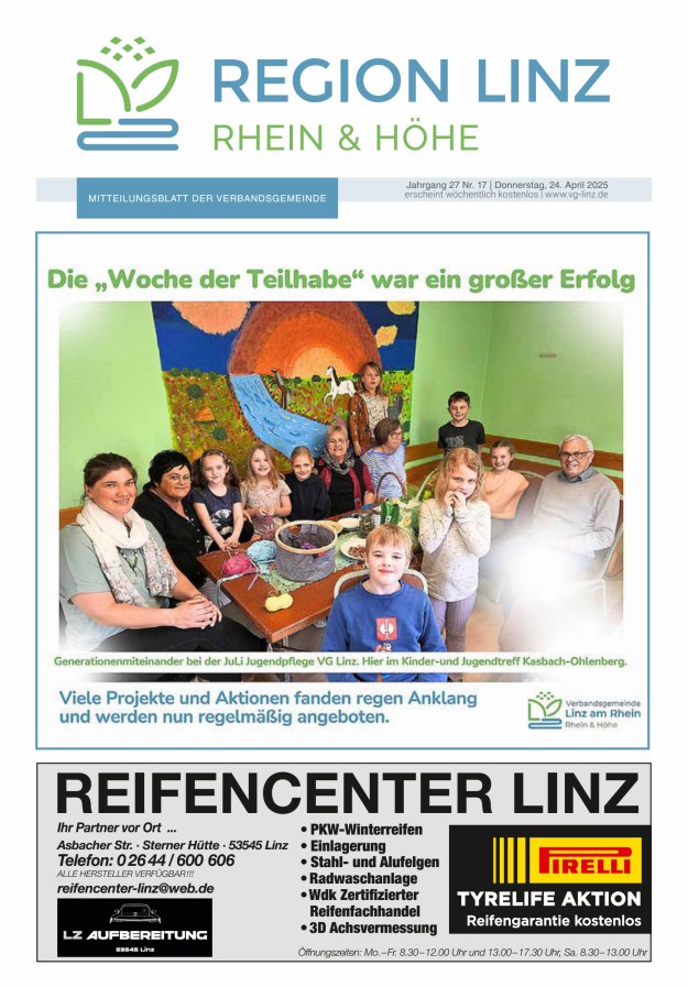 Unsere Verbandsgemeinde Linz am Rhein Titelblatt 17/2025